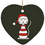 Santa Cat Ceramic Ornaments in 4 Shapes