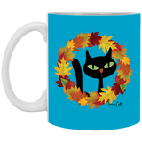 Victor in Fall Wreath 11 oz. White Mug