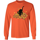 Cat in Leaves LS Ultra Cotton T-Shirt