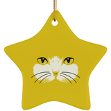 Cat Face Ceramic Ornaments in 4 Shapes