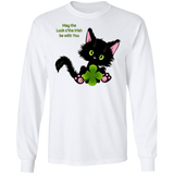 Lucky the Black Cat with Shamrock LS Ultra Cotton T-Shirt