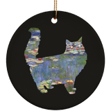 Cat Lilies Ceramic Ornaments in 4 Shapes