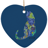 Iris Cat Ceramic Ornaments in 4 Shapes