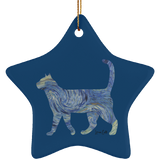 Starry Night Tabby Ceramic Ornaments in 4 Shapes