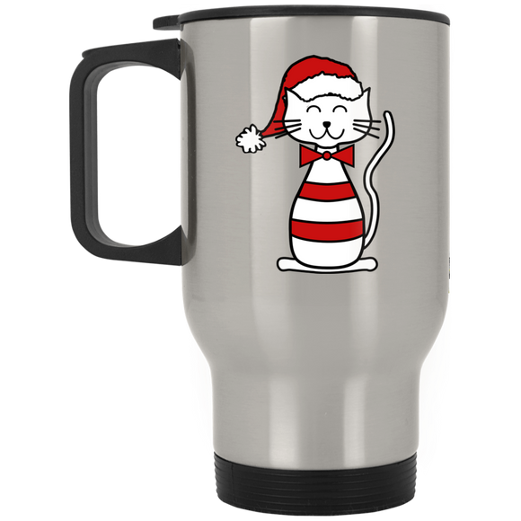 Santa Cat Stainless Steel Travel Mug