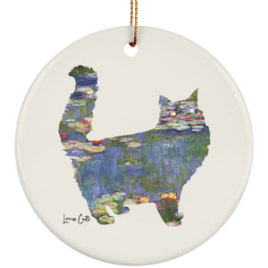 Cat Lilies Ceramic Ornaments in 4 Shapes