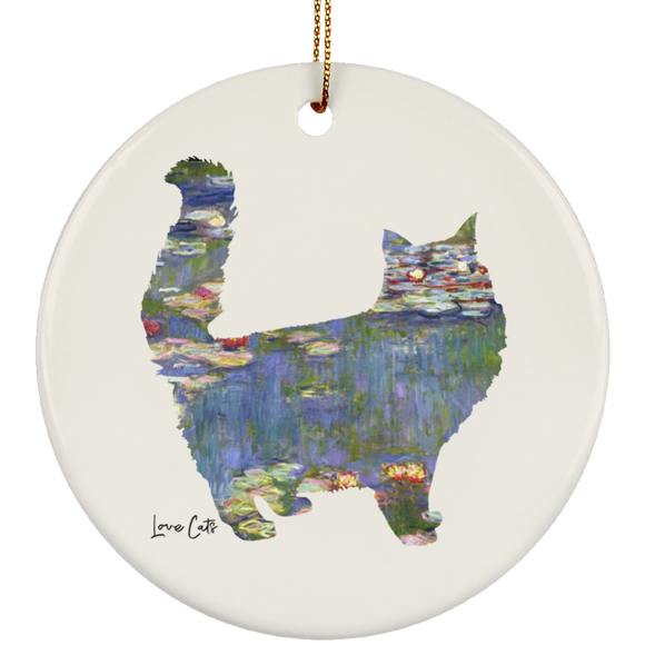 Cat Lilies Ceramic Ornaments in 4 Shapes