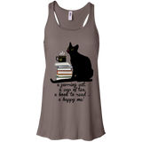 Cat-Tea-Book-Happy Flowy Racerback Tank