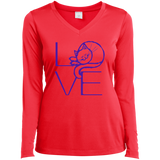 LOVE Cat Ladies LS Performance V-Neck T-Shirt