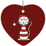 Santa Cat Ceramic Ornaments in 4 Shapes