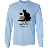 Cat-Tea-Book-Happy Long Sleeve T-Shirt