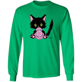 Lucky the Black Cat with Easter Egg LS Ultra Cotton T-Shirt