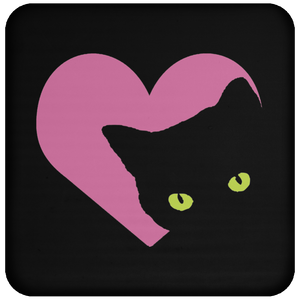 Black Cat Heart - Coaster