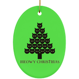 Meowy Christmas Tree Ceramic Ornaments in 4 Shapes
