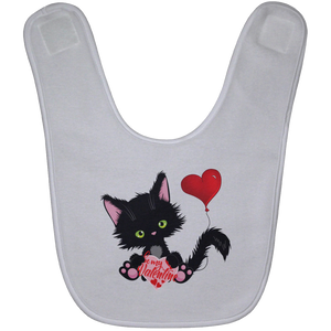 Lucky the Black Cat with Valentine Baby Bib