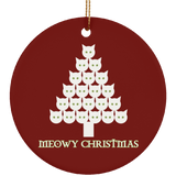 Meowy White Christmas Ceramic Ornaments in 4 Shapes