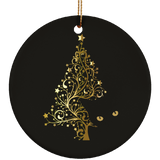 Black Cat Christmas Tree Ceramic Ornaments in 4 Shapes