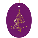 Black Cat Christmas Tree Ceramic Ornaments in 4 Shapes