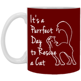 Purrfect Day 11 and 15 oz White Mugs