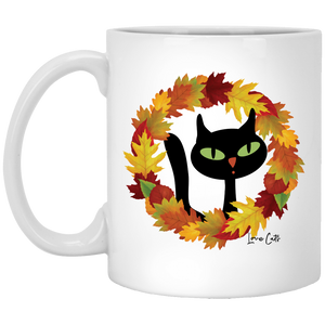 Victor in Fall Wreath 11 oz. White Mug