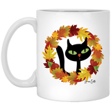Victor in Fall Wreath 11 oz. White Mug