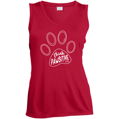 Think Pawsitive Ladies' Sleeveless Moisture Absorbing V-Neck