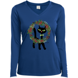 Victor in Christmas Wreath Ladies Long Sleeve T-Shirts