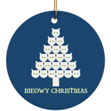 Meowy White Christmas Ceramic Ornaments in 4 Shapes