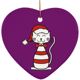 Santa Cat Ceramic Ornaments in 4 Shapes