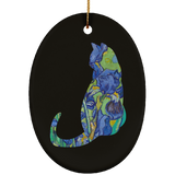 Iris Cat Ceramic Ornaments in 4 Shapes