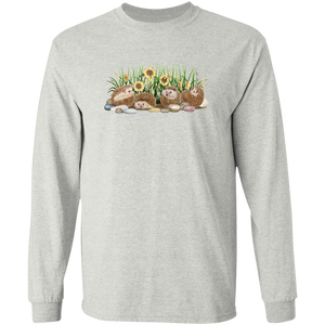 Hedgehogs and Sunflowers Long Sleeve T-Shirt