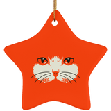 Cat Face Ceramic Ornaments in 4 Shapes