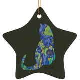 Iris Cat Ceramic Ornaments in 4 Shapes