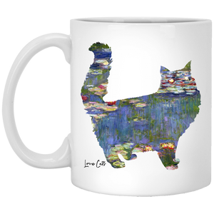 Cat Lilies 11 oz. White Mug