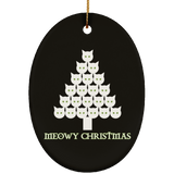 Meowy White Christmas Ceramic Ornaments in 4 Shapes