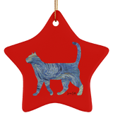 Starry Night Tabby Ceramic Ornaments in 4 Shapes