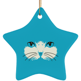 Cat Face Ceramic Ornaments in 4 Shapes