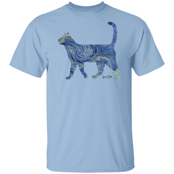 Starry Night Tabby Cotton T-Shirt