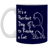 Purrfect Day 11 and 15 oz White Mugs