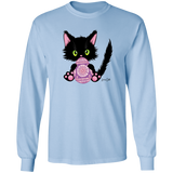 Lucky the Black Cat with Easter Egg LS Ultra Cotton T-Shirt