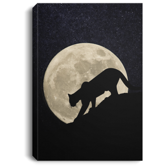 Cougar Moon Portrait Canvas .75in Frame