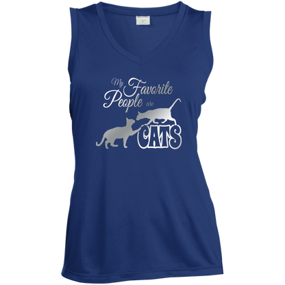 My Favorite People are Cats Ladies Sleeveless Moisture Absorbing V-Neck