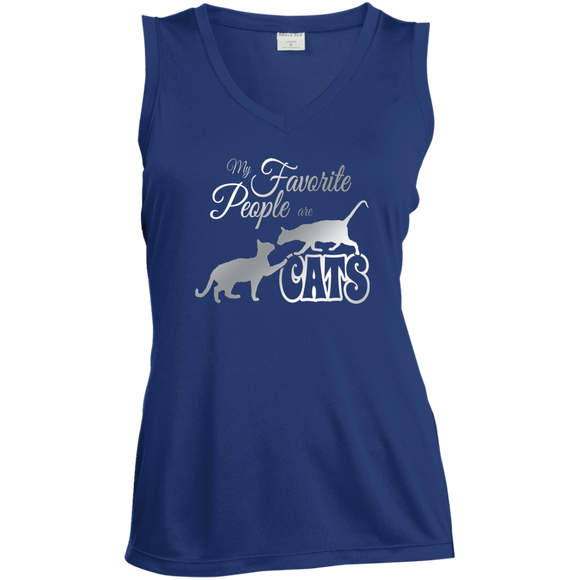 My Favorite People are Cats Ladies Sleeveless Moisture Absorbing V-Neck