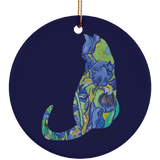Iris Cat Ceramic Ornaments in 4 Shapes