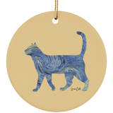 Starry Night Tabby Ceramic Ornaments in 4 Shapes