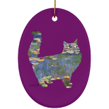 Cat Lilies Ceramic Ornaments in 4 Shapes