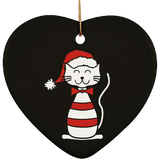 Santa Cat Ceramic Ornaments in 4 Shapes