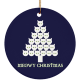 Meowy White Christmas Ceramic Ornaments in 4 Shapes