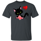 Lucky the Black Cat with Valentine T-Shirt