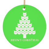 Meowy White Christmas Ceramic Ornaments in 4 Shapes